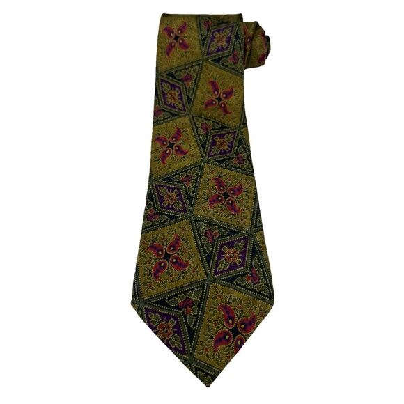 PRINCEPS ALEXANDER Silk tie Made in Italy  Geometric Ajrakh rare - Picture 9 of 10